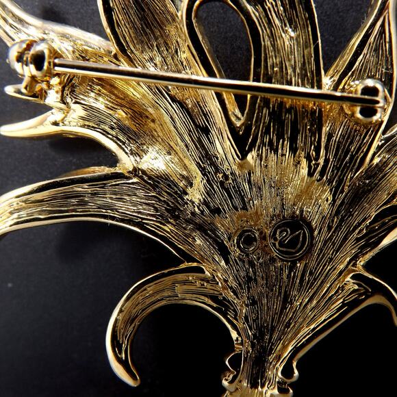 Swarovski Floral Brooch, Multicolored Rhinestones, Swan Logo, Floral Bouquet - Picture 2 of 10